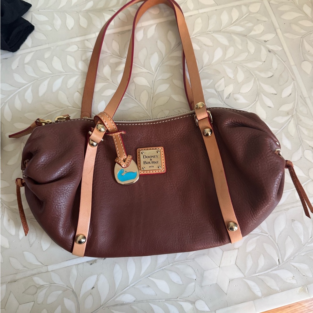 Dooney & Bourke Chestnut Leather Shoulder Bag - Picture 2 of 6